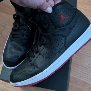 Jordan Black and Red High-Top Sneakers